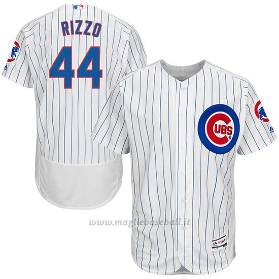 Maglia Baseball Uomo Chicago Cubs 44 Anthony Rizzo Majestic Autentico Collezione Flex Base Base Bianco